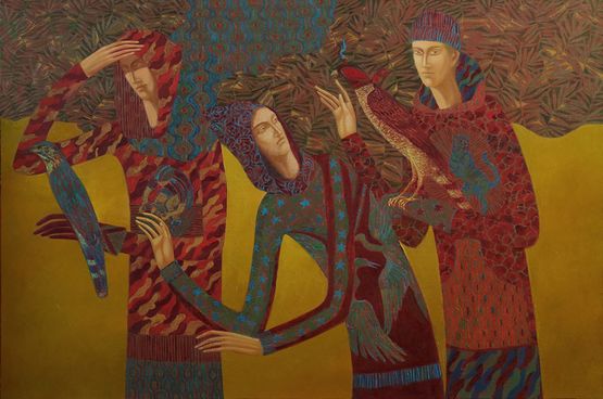 Falconers by Timur DVatz contemporary artwork Painting
