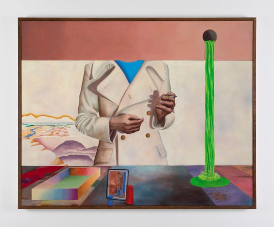 The Raincoat by Stephen McKenna contemporary artwork Painting