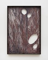 Untitled 7 framed flat skin pieces from Open Wound by Mire Lee contemporary artwork works on paper