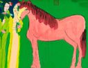 Two Beauties with a Pink Horse by Walasse Ting contemporary artwork Works on Paper