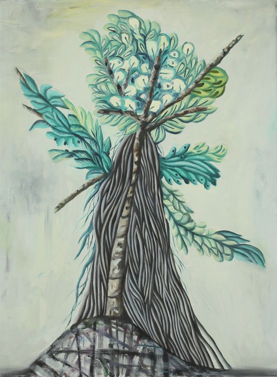 Verholzte Baumskulptur Graue Wurzeln by Hartmut Neumann contemporary artwork Painting