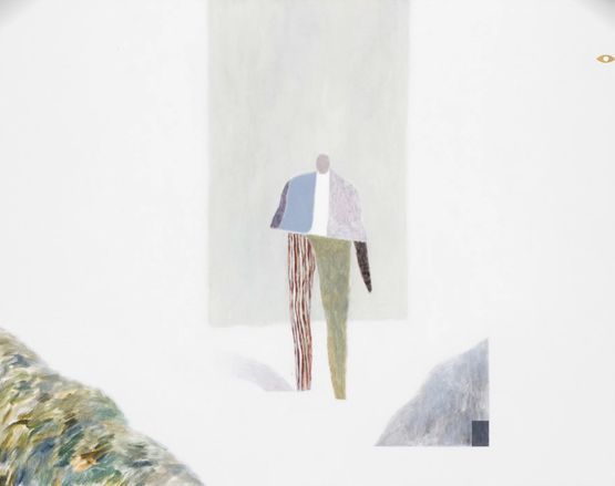 He came down from the mountain with a piece of the mountain to build a new mountain by Alan Ibell contemporary artwork Painting