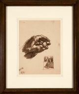 The Artists Hand and a Study for Zacharias and Elizabeth by Sir Stanley Spencer contemporary artwork works on paper