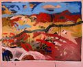 Stuart HWY between salt lakes by Zak Tilley contemporary artwork Painting