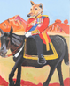 King Dingo on horseback 2 by Vincent Namatjira contemporary artwork Painting