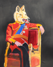 King Dingo on throne 1 by Vincent Namatjira contemporary artwork Painting
