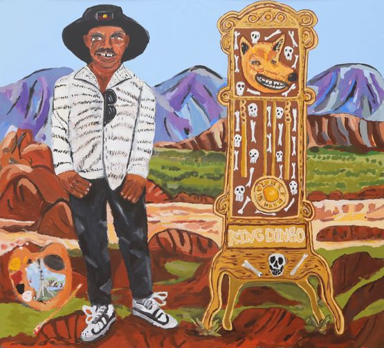 Central Desert Time by Vincent Namatjira contemporary artwork Painting
