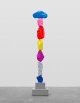 blue silver violet yellow red pink blue mountain by Ugo Rondinone contemporary artwork sculpture