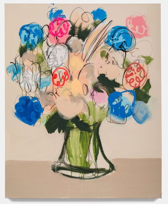 Neon Arrangement flowers by Ferrari Sheppard contemporary artwork Painting