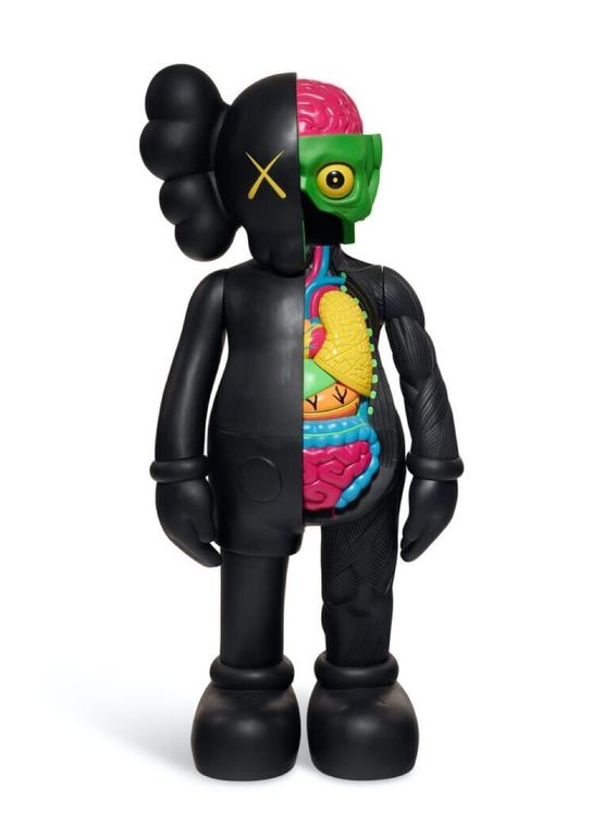 Four Foot Companion- black dissected by KAWS contemporary artwork Sculpture