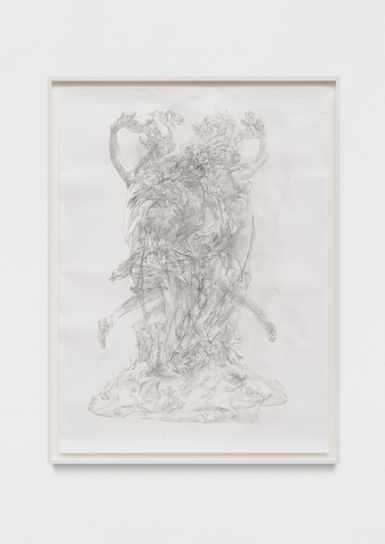 Drawing after Apollo and Daphne by Bernini photographed from different angles by Ciprian Muresan contemporary artwork Painting