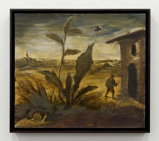 Untitled Chiocciola figura umana e insetto by Luigi Zuccheri contemporary artwork Painting