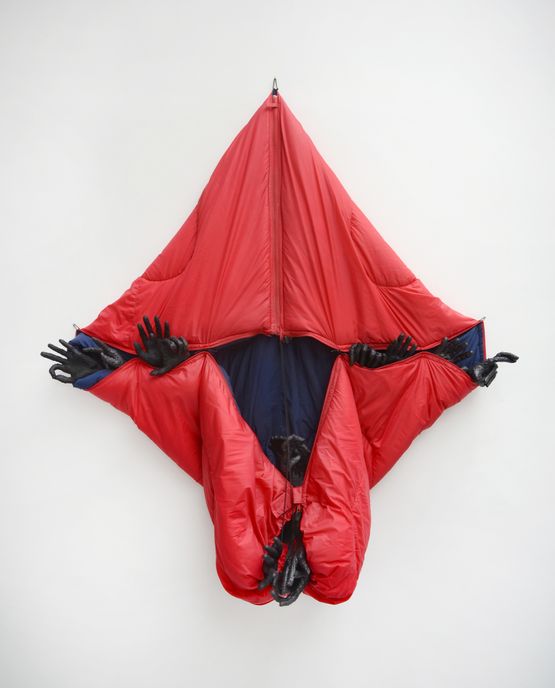 Sleeping Deep Red by Annette Messager contemporary artwork Sculpture