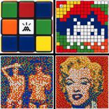 HENI - set of 4 by Invader contemporary artwork print