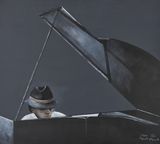 Michel Petrucciani by Sam Nhlengethwa contemporary artwork mixed media