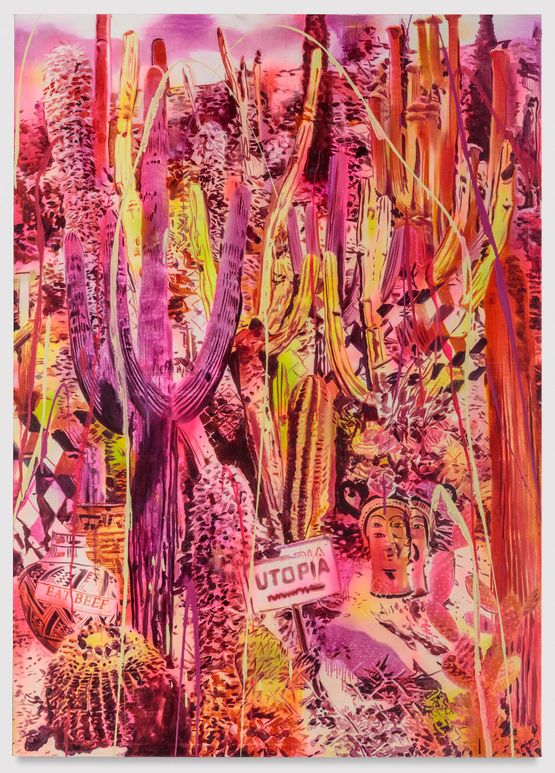 Day-Glo Camelot by Rosson Crow contemporary artwork Painting
