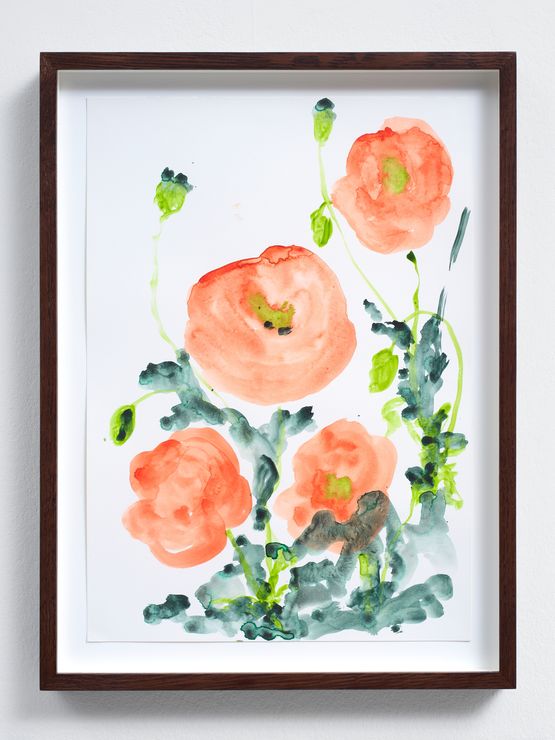 Garden study imagined poppies by Banele Khoza contemporary artwork Painting