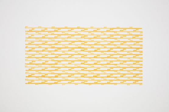 Walking Drawing yellow by Simon Morris contemporary artwork Drawing