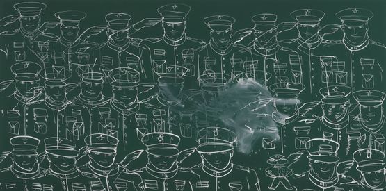 Blackboard Salutations by Tala Madani contemporary artwork Painting