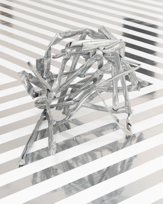 Crushed Barrier Airwaves by Jim Lambie contemporary artwork Sculpture