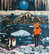 Art Dealer in Antarctica I by Stephen Pleban contemporary artwork painting