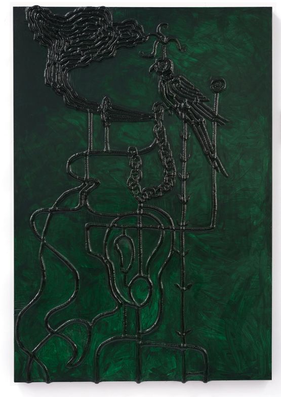 Adam and Eve after Durer by Caroline Rothwell contemporary artwork Painting