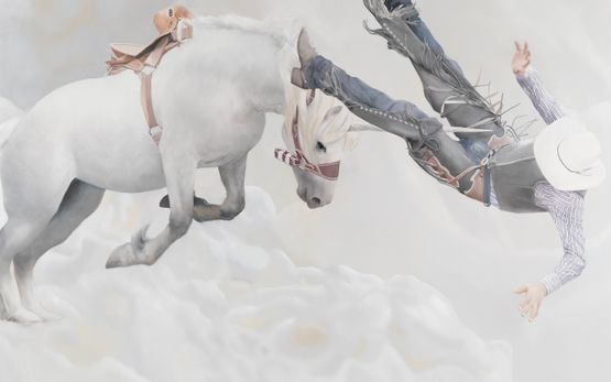 Thrown by Will Cotton contemporary artwork Painting