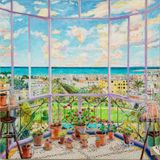 Matisses Flower Balcony Nice by Damian Elwes contemporary artwork painting