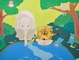 Resting in the Tree Shade by Yasuhito Kawasaki contemporary artwork painting