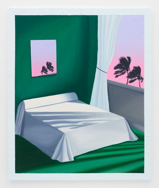 Green room waiting room by Alec Egan contemporary artwork Painting