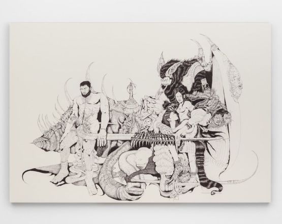 Moon loves water by Christian Santiago contemporary artwork Works on Paper