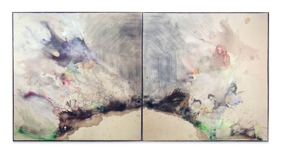 Gates to the Mermaids Den by Lucy Dodd contemporary artwork Mixed Media