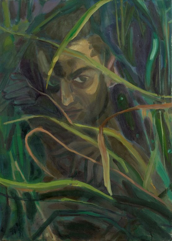 Lurking in Little Weed by Jake Grewal contemporary artwork Painting
