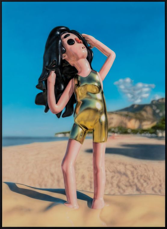 Bather at the beach by Cesar Piette contemporary artwork Painting