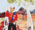 King Dingo salute by Vincent Namatjira contemporary artwork Painting