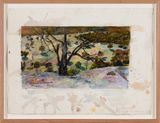 Study for slow water and the rufus songlark Bibbaringa 7 by John Wolseley contemporary artwork painting works on paper