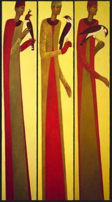 Falconers triptych by Timur DVatz contemporary artwork painting