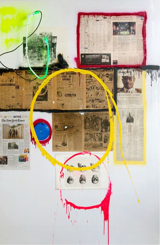 Rainbow across the world II by Brook Andrew contemporary artwork Mixed Media