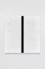Untitled White with Narrow Black Band Horizontal Strokes Beveled by Mary Corse contemporary artwork Painting