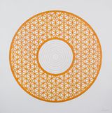 Flowers Orange Circle by Anila Quayyum Agha contemporary artwork painting