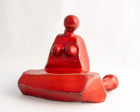 Zu Fuen liegend  Lying at Her Feet by Frank Madler contemporary artwork Sculpture