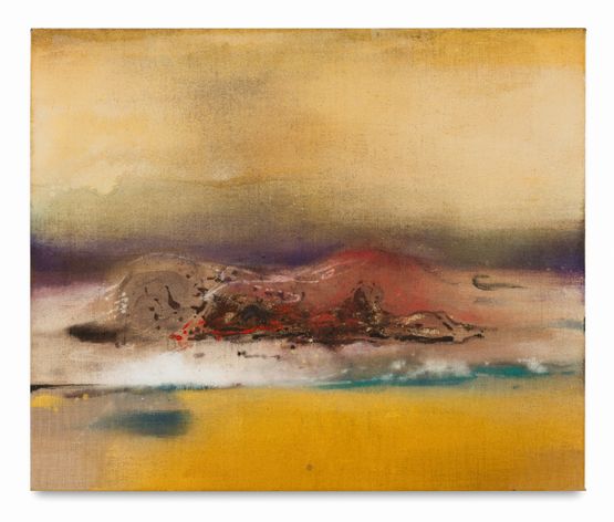 horizon in yellow by Leiko Ikemura contemporary artwork Painting