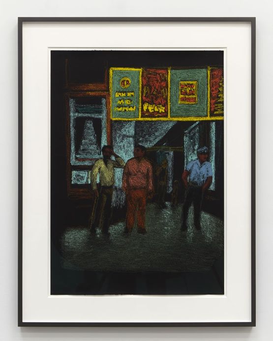 Movies  2 Guys and a Cop by Jane Dickson contemporary artwork Drawing