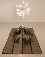 Gamelan Kyai Setrodinomo green by Jompet Kuswidananto contemporary artwork sculpture