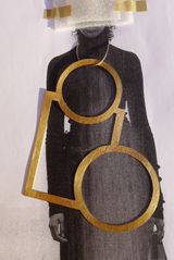 Rechteck  2 Kreise rectangle  2 circles pendant by Dorothea Forster contemporary artwork sculpture