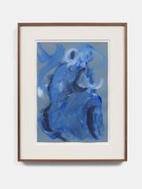 Untitled Blue Planet Blue Figure by Elizabeth Ibarra contemporary artwork drawing painting works on paper