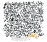 Found in Translation The Drunken Budda Interpretation drawing 1  2nd panel by Gosia Wlodarczak contemporary artwork drawing
