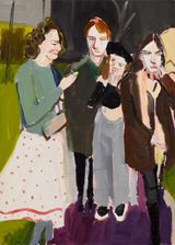 Alyssa Oscar Vita and Esme in Triangle Park by Chantal Joffe contemporary artwork painting