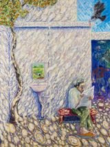 Under the Gulmohar tree by Sohrab Hura contemporary artwork painting