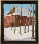 Haus im Schnee House in the Snow by Niklaus Stoecklin contemporary artwork painting